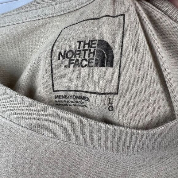 The North Face Men's 100% Cotton Beige Long Sleeve Sweatshirt Size L - Picture 3 of 4